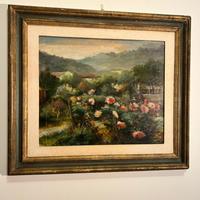 Quadro Marisa Masetti, Fiori e campagna Toscana
