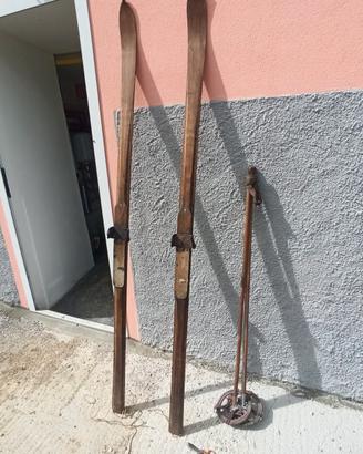 sci in legno vintage