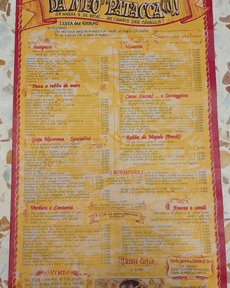 menù vintage ristorante meo patacca