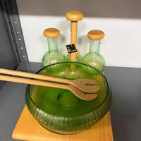 Set per insalata in legno e vetro produzione artek