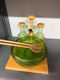 Set per insalata in legno e vetro produzione artek