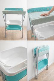 Vaschetta bagnetto neonato con fasciatoio pieghevo