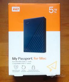 Hard Disk Drive WD 5TB My Passport HDD for Mac