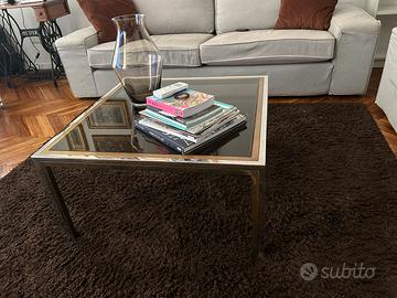 Tavolino in vetro e acciaio