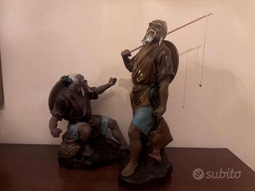 Coppia statuine Mud Men cinesi anni 50/70 +Omaggio