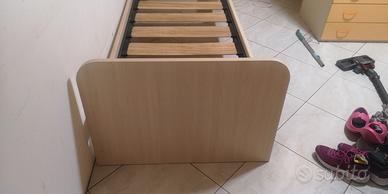 letto singolo con rete a doghe