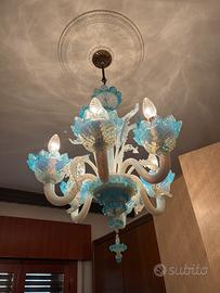 Lampadario 6 luci Vetro di Murano