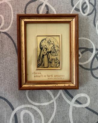 Quadretto Sacro Vintage con Riproduzione d'Arte