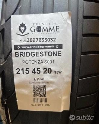 2 gomme 215 45 20 bridgestone a3195