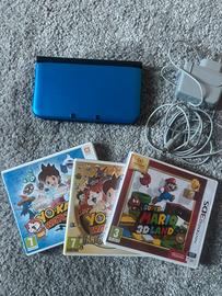 Nintendo 3DS XL blu console con 3 giochi
