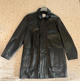 Giacca lunga in vera pelle nera Freeheron Conbipel