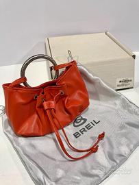 Borsa BREIL snake bag soft orange vera pelle Y2K