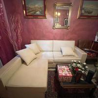 Divano angolare similpelle color panna