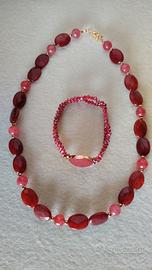 Collana di pietre naturali con bracciale