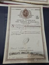 Debito pubblico 1901 rendita 5% lire 1000