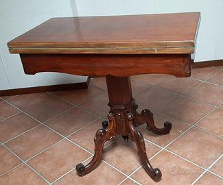 Tavolino da Gioco Luigi Filippo in Noce base '800