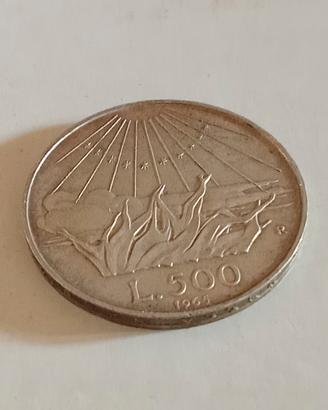 moneta d'argento da lire 500