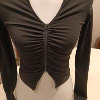 Suit Benedict- Top Crop  con Zip e Arricciatura 