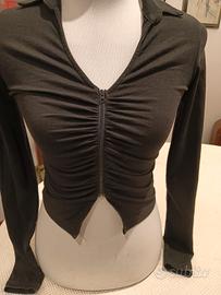 Suit Benedict- Top Crop  con Zip e Arricciatura 