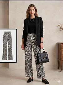 Pantalone donna taglia S con stampa zebrata
