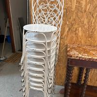 Lotto 10 sedie in metallo bianco