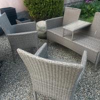 Salottino da giardino in polyrattan