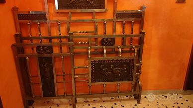 letto antico in ottone e bronzo 