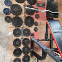 Manubri, bilanciere, dischi in ghisa, tower, panca