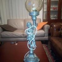 lampada da tavolo in peltro angioletto con cornuco