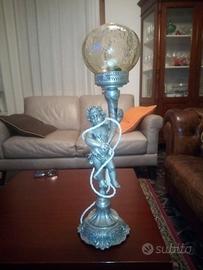 lampada da tavolo in peltro angioletto con cornuco