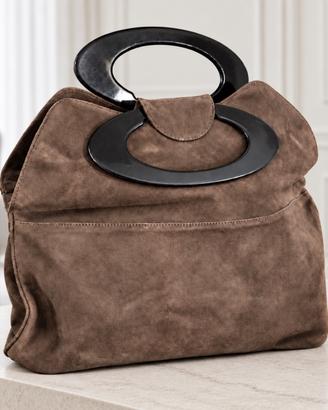 Borsa Bottega Veneta in camoscio marrone talpa