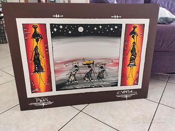 Quadro in tela, stilo etnico, artigianalmente