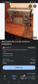 antica macchina da cucire a pedale  Fiamsimca 