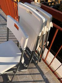 4 sedie pieghevoli IKEA bianche – salvaspazio