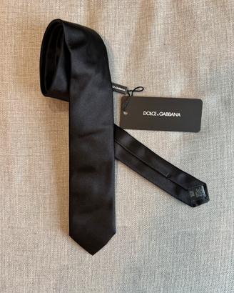 Cravatta nera in seta dolce e gabbana