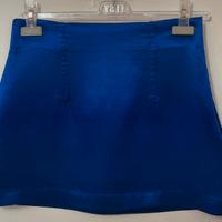 Gonna blu satin Zara S