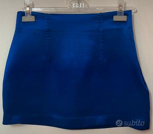 Gonna blu satin Zara S