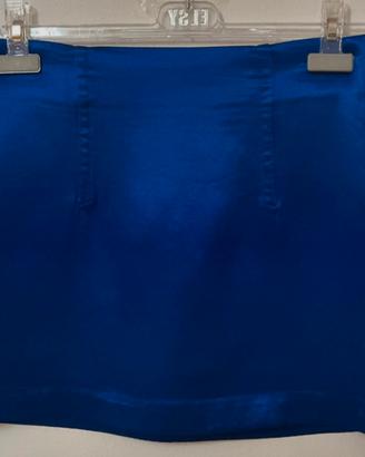 Gonna blu satin Zara S