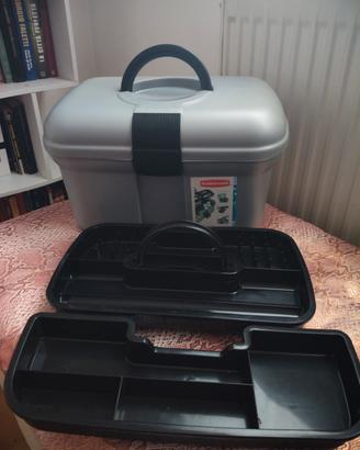 scatola da cucito vintage rigida Rubbermaid
