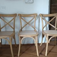 Tre sedie legno finitura rovere chiaro 