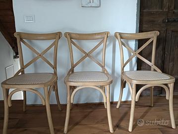 Tre sedie legno finitura rovere chiaro 