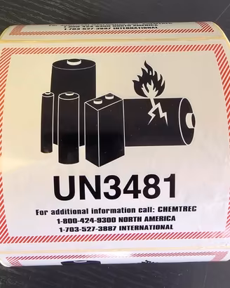 Rotolo Etichette Adesive di Sicurezza UN3481