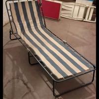 Lettino mare/giardino con tettino, richiudibile