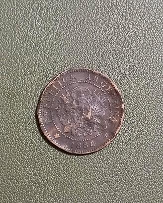 moneta 2 centesimi 1884 - Argentina 