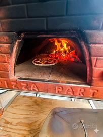 Forno a legna Pizza Party + supporto con ruote 