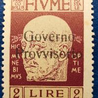 FIUME 1921 Effigie D'Annunzio sovrastampati "Gover