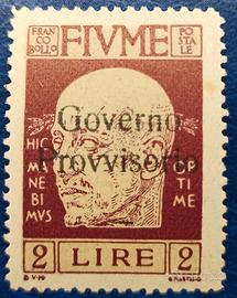 FIUME 1921 Effigie D'Annunzio sovrastampati "Gover