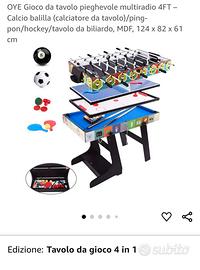 Tavolo da gioco 4 in 1