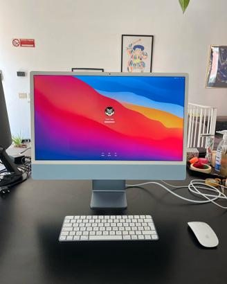Imac 24" Blu M1 - 8GB RAM - 256GB SSD