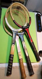 Lotto 4 Racchette Tennis Vintage in Legno 